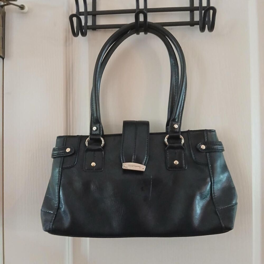 Y2K Vintage Mcbling Liz Claiborne Black Baguette Shoulder Bag Indie Sleaze